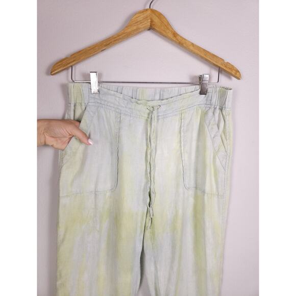 Pure Amici Small Women's Lightweight And Frayed Pants 100% Linen - Picture 3 of 13